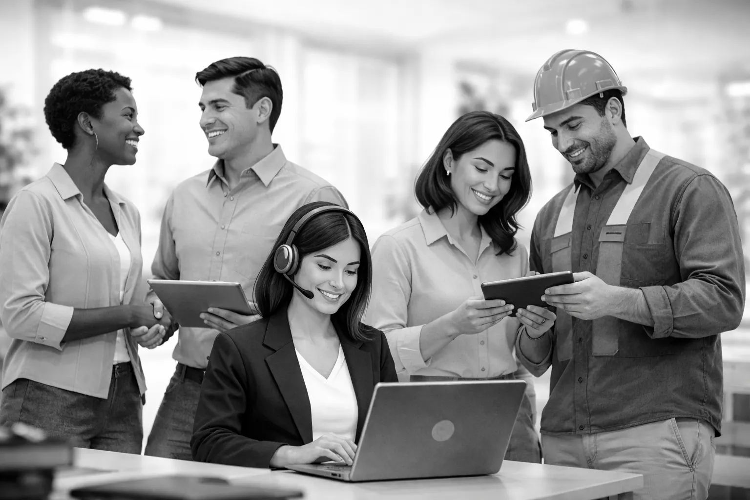 HR and HRIS professionals collaborating in a modern office